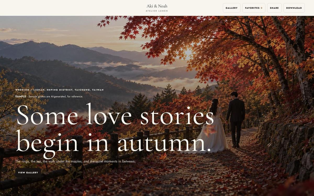 The gallery cover with a full-screen photo and the title (computer)