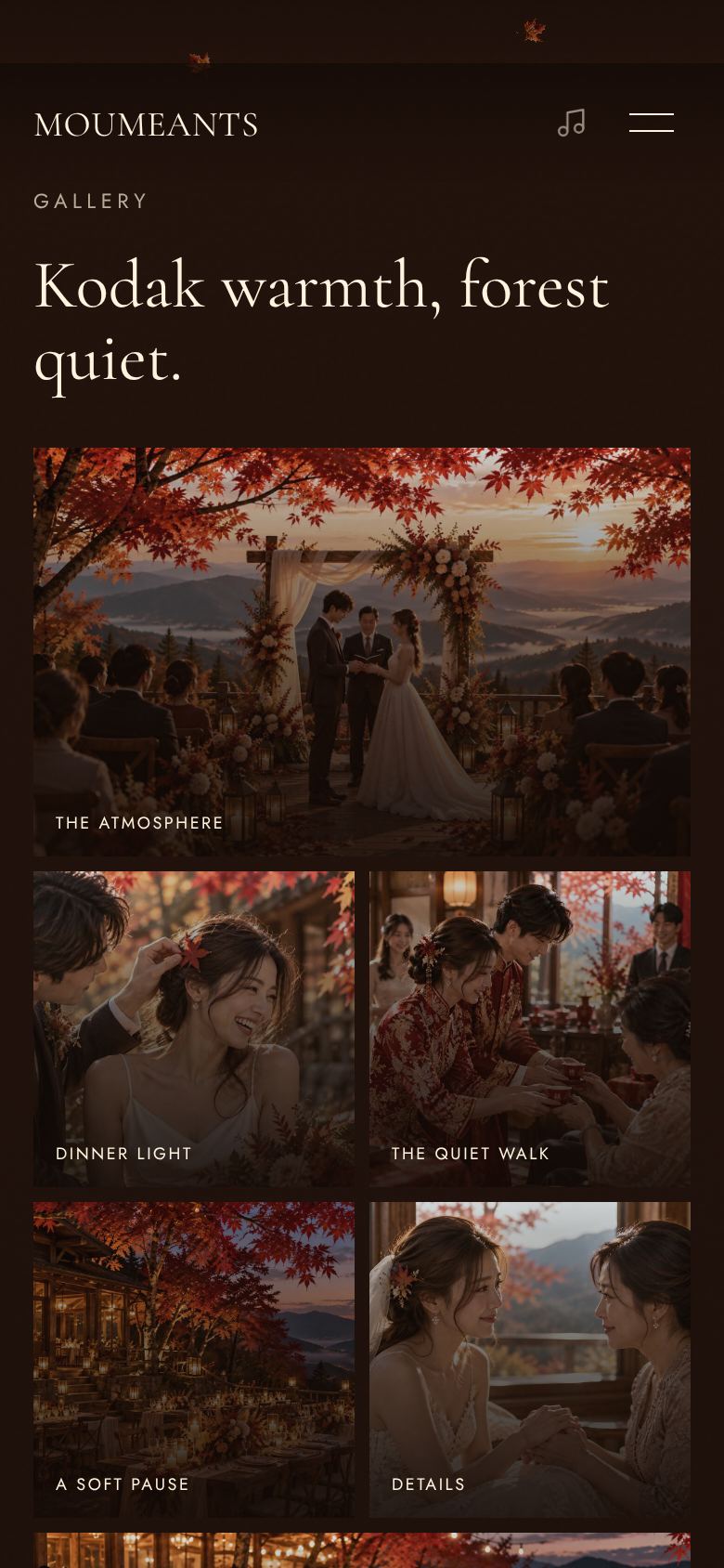 The photo gallery inside the invitation